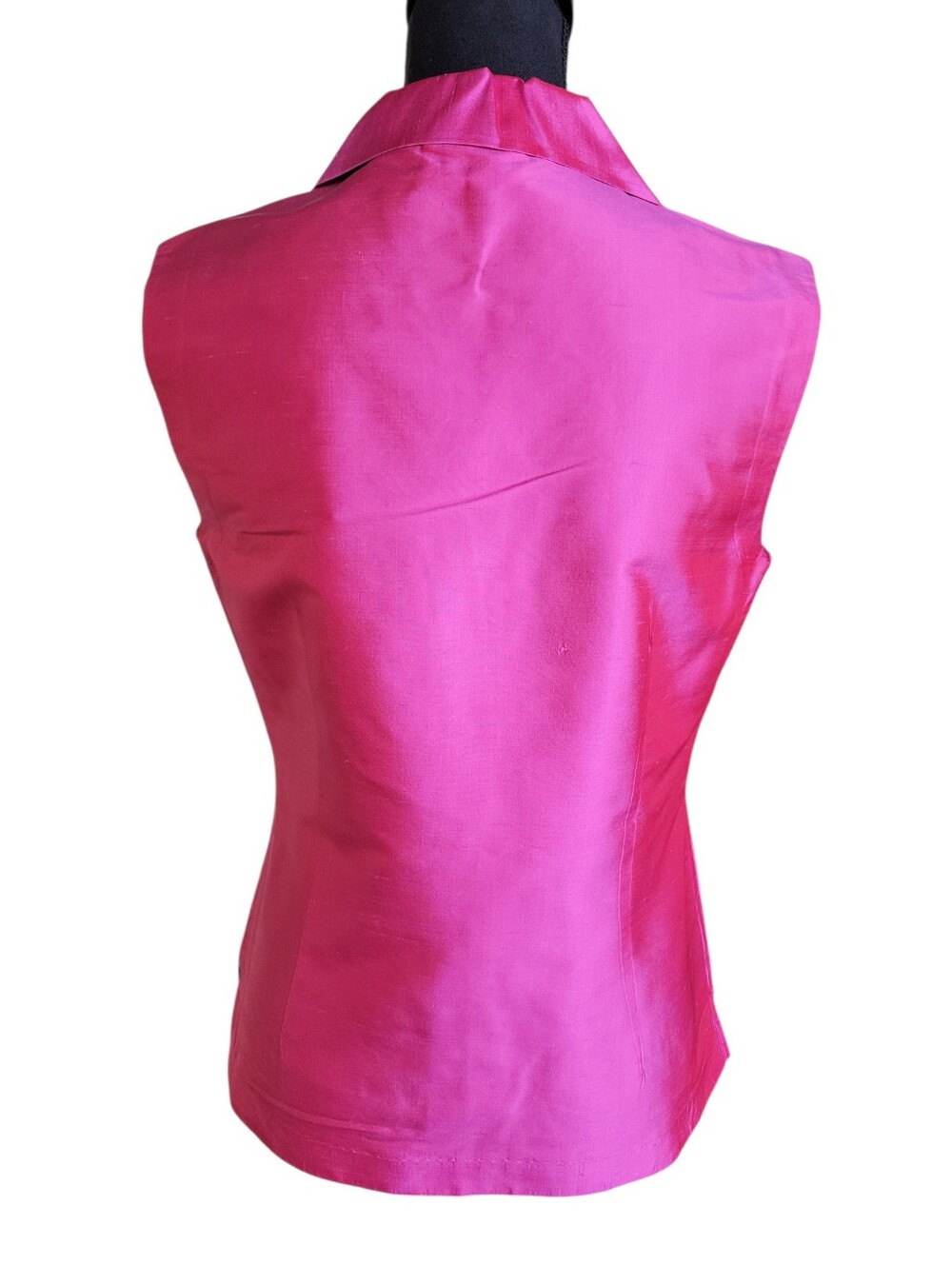 Worthington 100% Silk Pink Sleeveless Collared Shirt Women's Size M - Picture 4 of 8